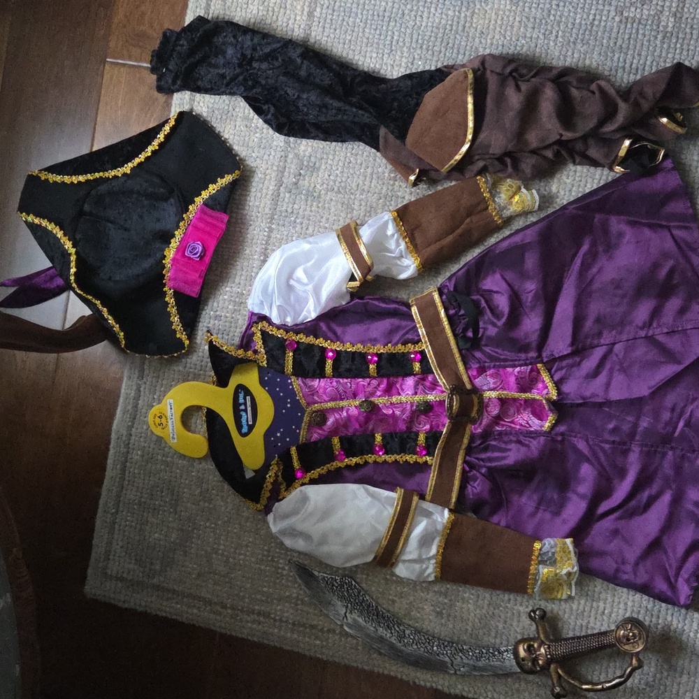 Purple and Gold Pirate Costume for Kids